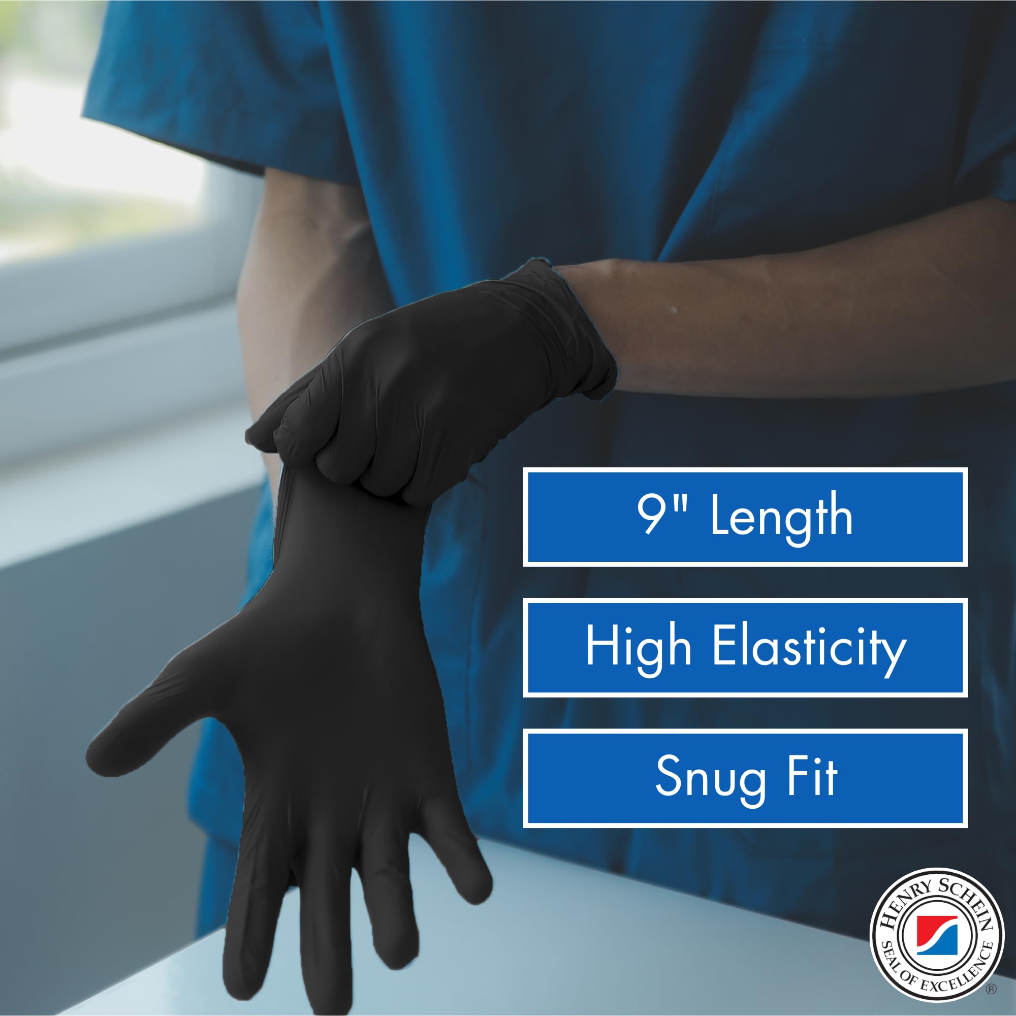Criterion N200 Black Nitrile Exam Gloves – Latex-Free, Powder-Free, Chemo & Fentanyl-Tested, Textured Fingertips, Beaded Cuff – 200 Count | Medical, Dental, Tattoo, Food Prep