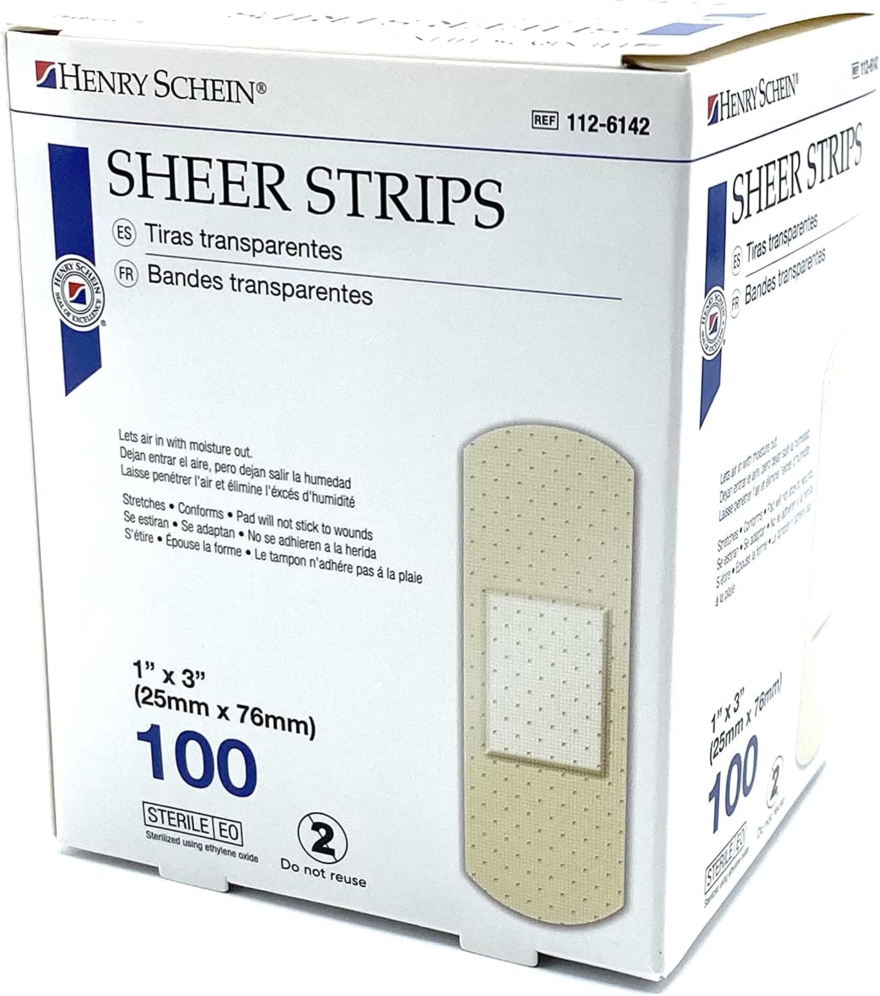 Bandage Strips Plastic 1X3" Flexible Sheer/Flesh Lf - Pack of 100