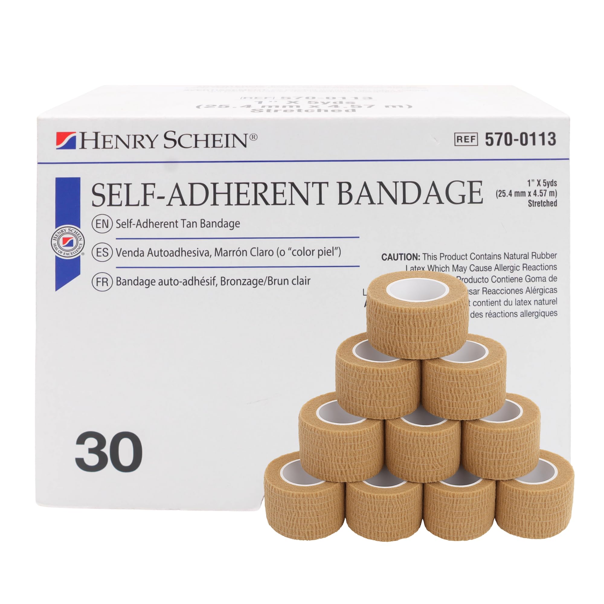 Henry Schein Premium Self-Adherent Elastic Bandage Wrap – Flexible, Latex-Free, Non-Sterile Medical Wrap for Compression & Wound Support
