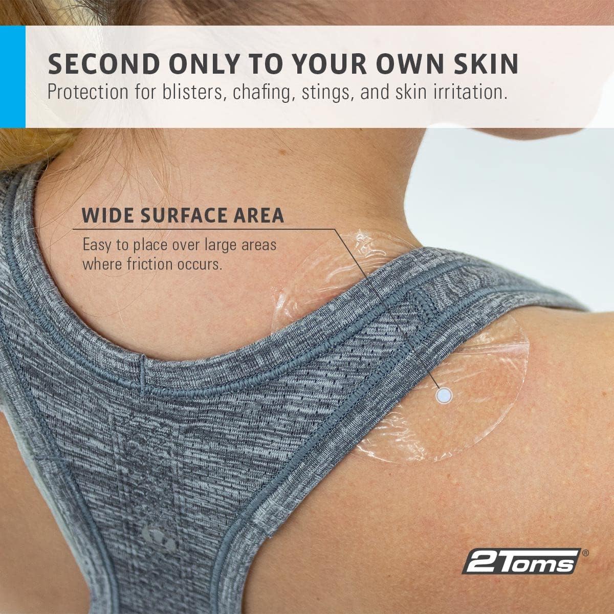 2Toms Skin-On-Skin Hydrogel Circles for Blisters, Chafing, Stings, Irritations, and Skin Pain Relief, 48 3-inch circles