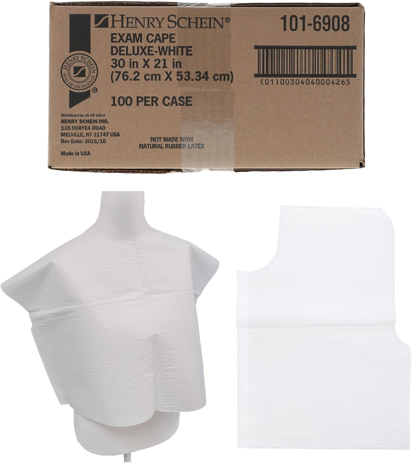 Disposable Exam Cape – 100/Case, 3-Ply Tissue/Poly, 30" x 21", Waist-Length Coverage for Patient Comfort & Protection
