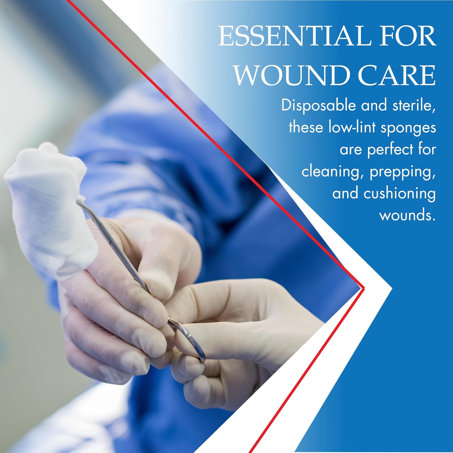 Henry Schein Premium 100% Cotton All-Gauze Sponge 4x4 8 Ply Sterile Square for Wound Care & Home First Aid Kits - 50/Box