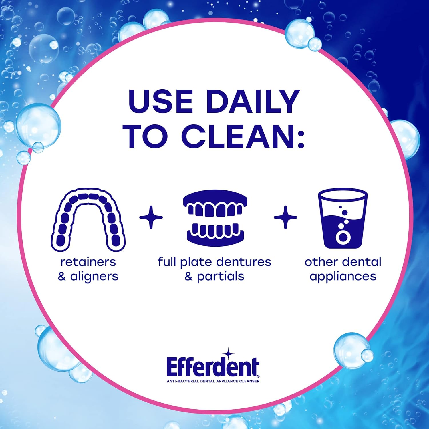 Efferdent Denture Cleanser Tablets, Complete Clean, Cleanser for Retainer and Dental Appliances, 44 tablets