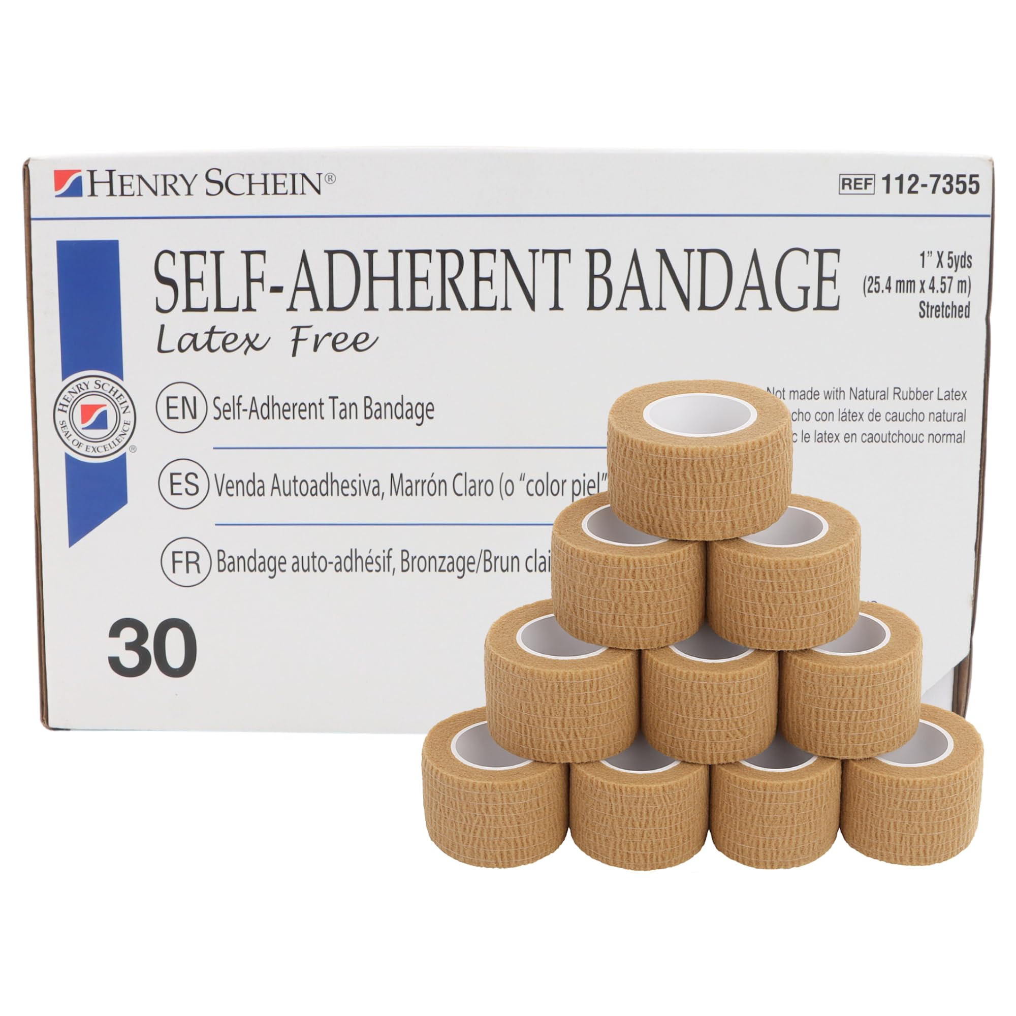 Henry Schein Premium Self-Adherent Elastic Bandage Wrap – Flexible, Latex-Free, Non-Sterile Medical Wrap for Compression & Wound Support