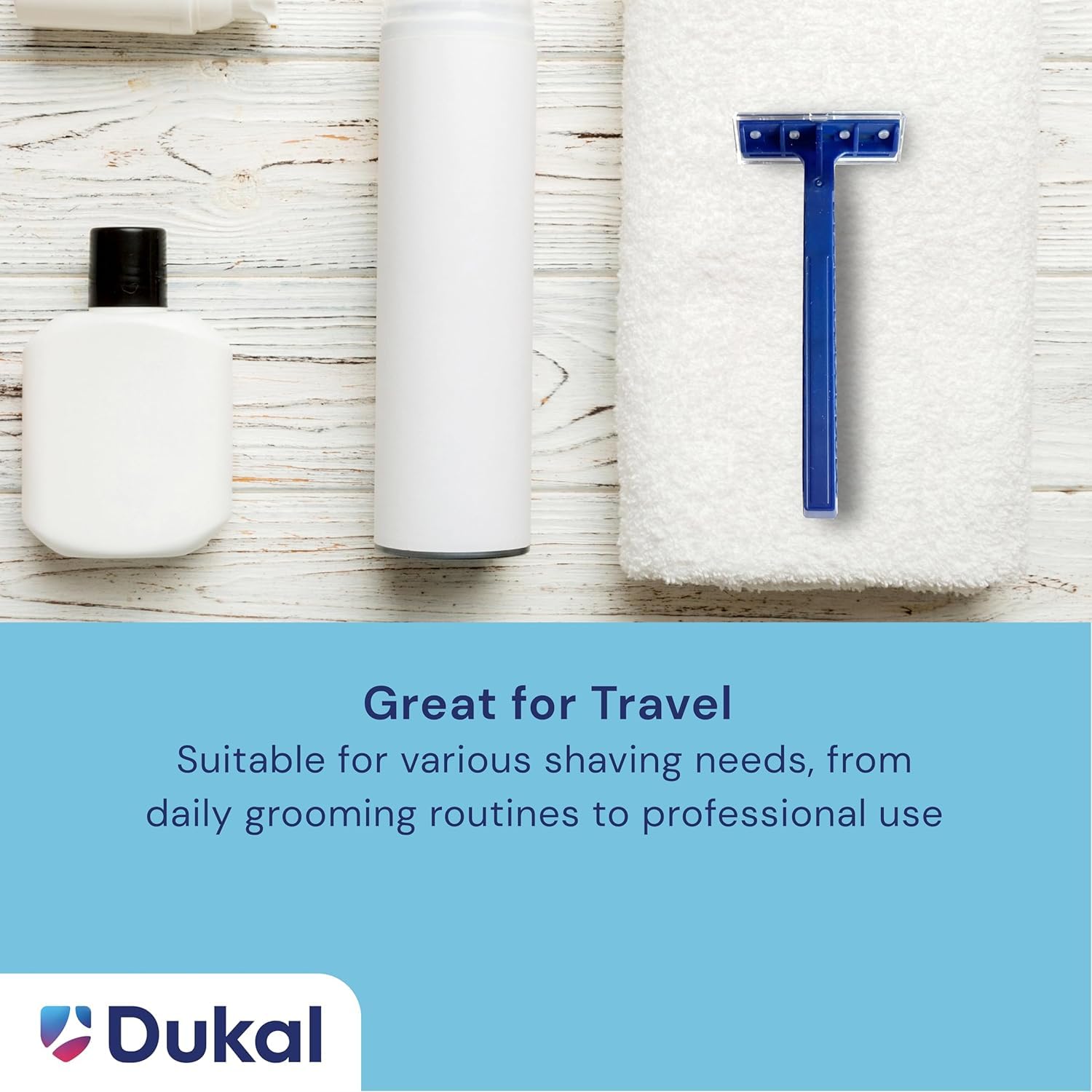 Dukal DawnMist Twin-Blade Disposable Razor, Blue Handle – Precision Shave for Smooth & Comfortable Grooming