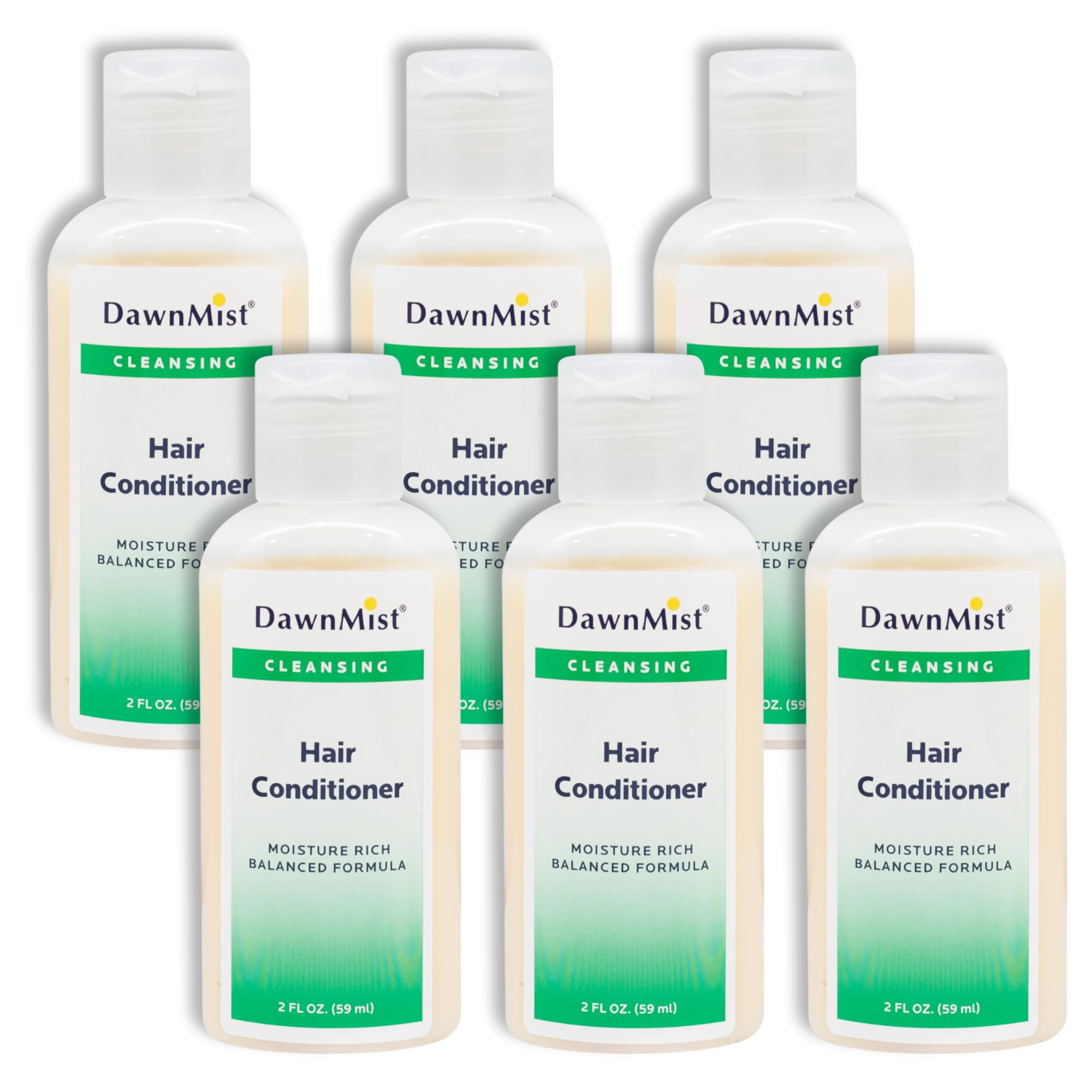 DawnMist Dukal Hair Conditioner 2 oz Bottles with Flip Caps Bulk Travel-Size Hotel Amenities for Hospitality, Guest Rooms, Gyms, and More
