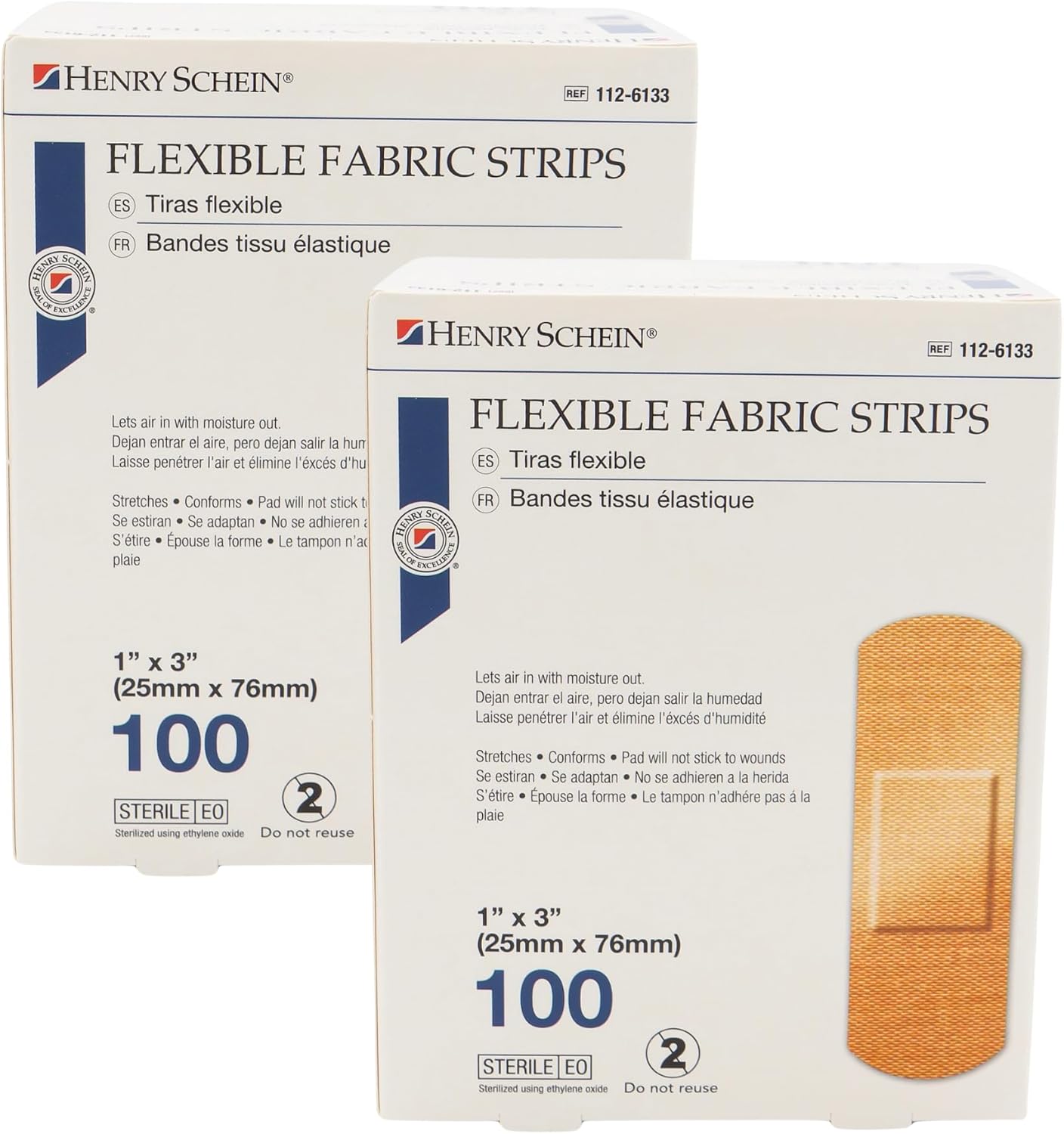 Adhesive Fabric Bandage Strips, 1" x 3", Sterile