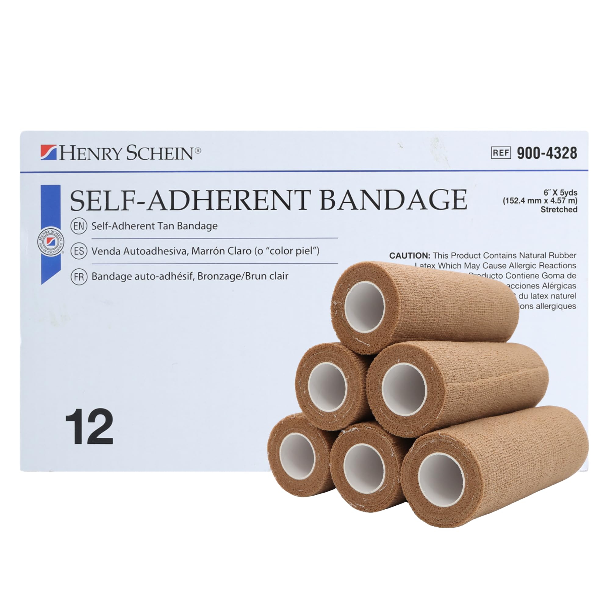 Henry Schein Premium Self-Adherent Elastic Bandage Wrap – Flexible, Latex-Free, Non-Sterile Medical Wrap for Compression & Wound Support