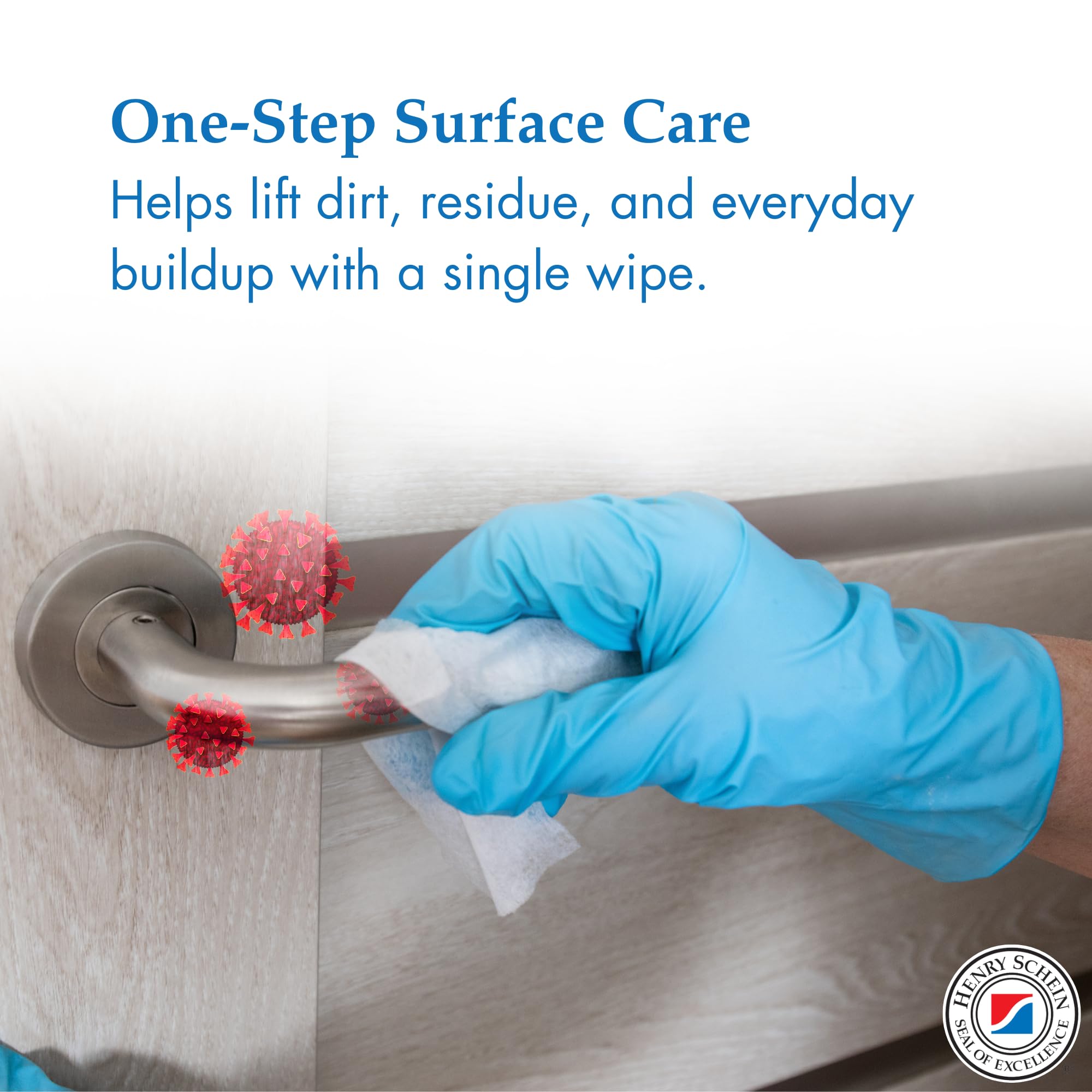 Henry Schein Maxiwipe Surface Cleaning Wipes – 6" x 6.75" – Large Disposable Cloths, Latex-Free, White