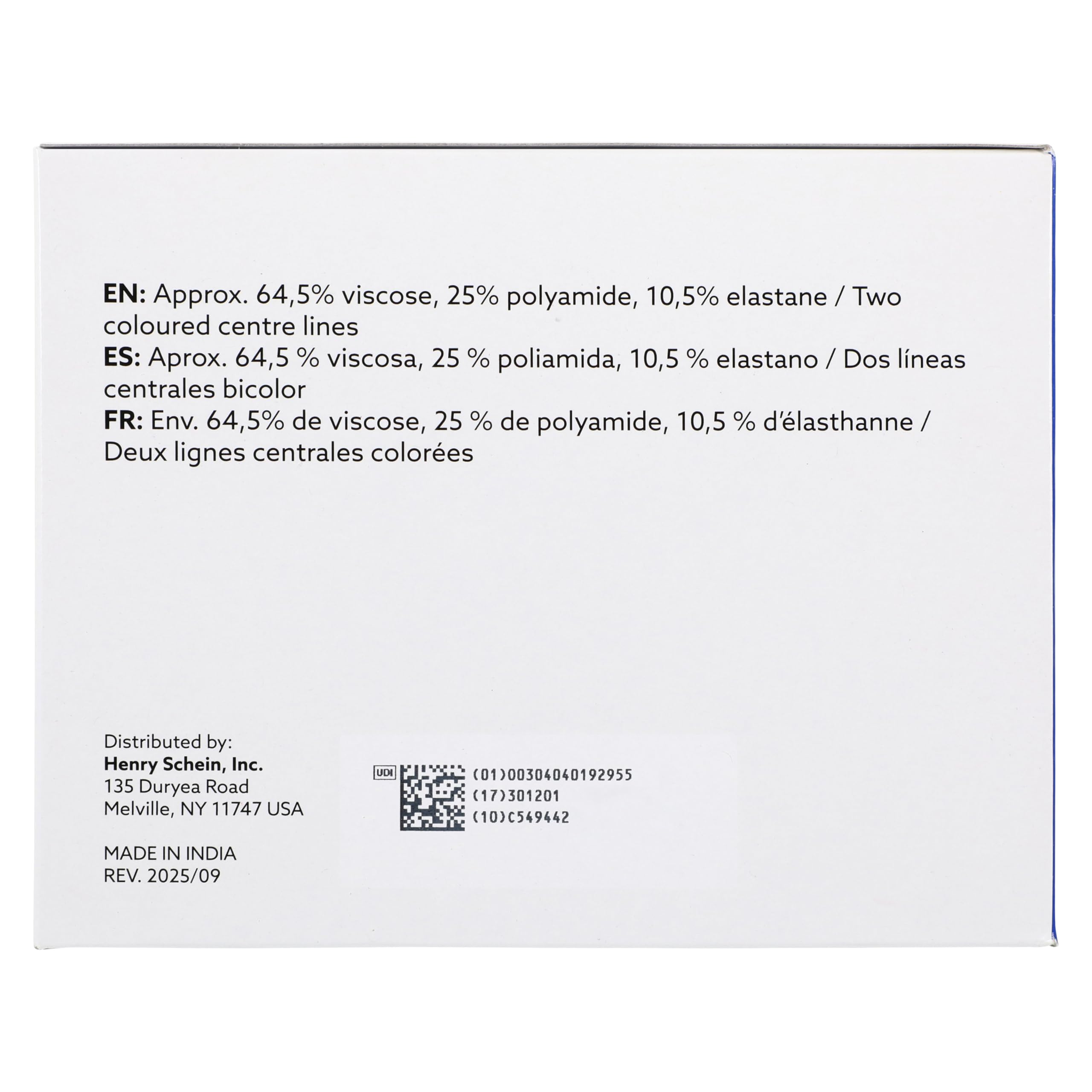 Henry Schein Tubular Bandage, White, Non-Sterile, Bi-Elastic Stretch, Reusable, Viscose/Polyamide/Elastane Material, Latex-Free, Each