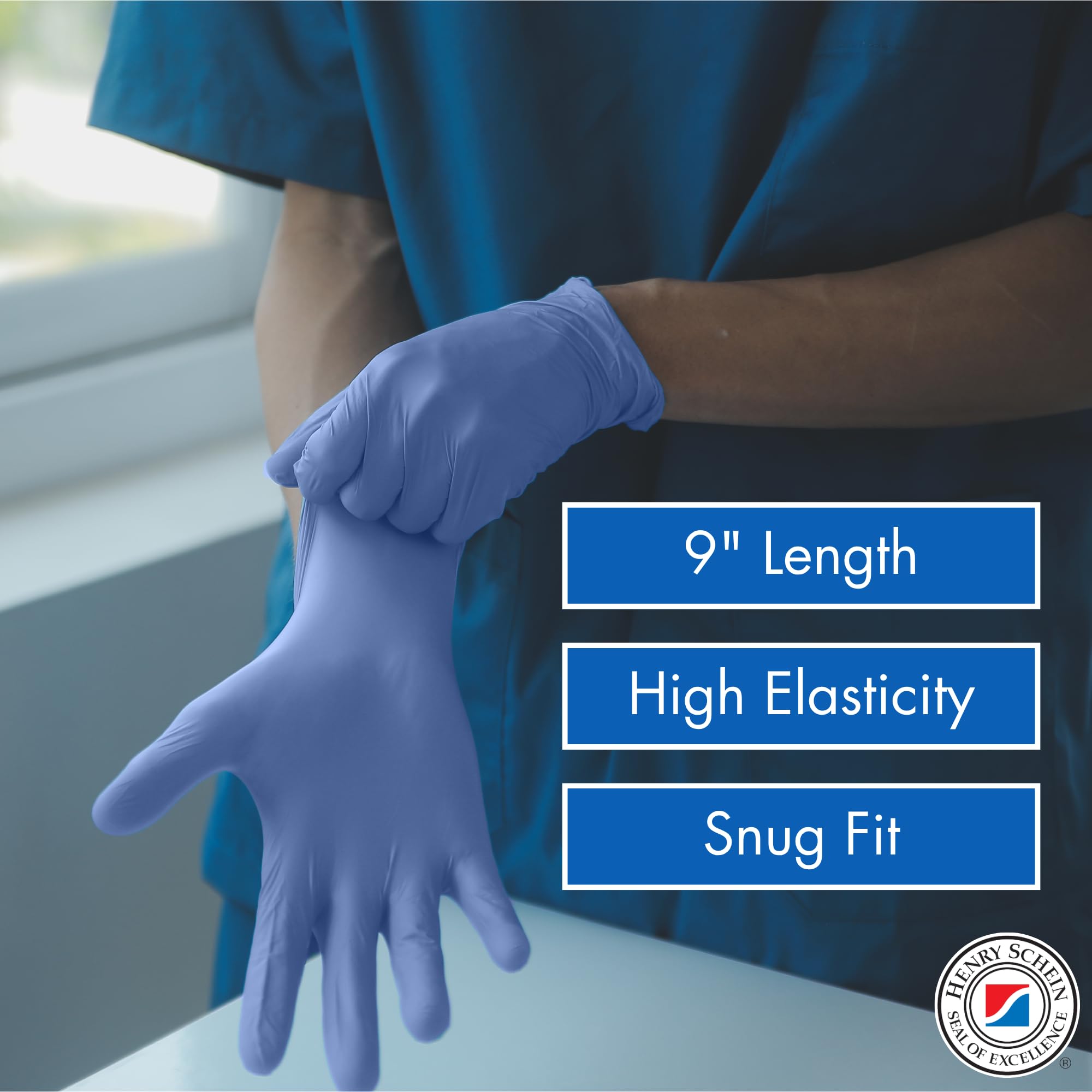 Criterion N200 Nitrile Exam Gloves – Blue, 200/Box – Chemo Tested, Latex-Free, Chlorinated, Textured Fingers, 3.54 Mil Finger Thickness, Beaded Cuff, Non-Sterile, Disposable