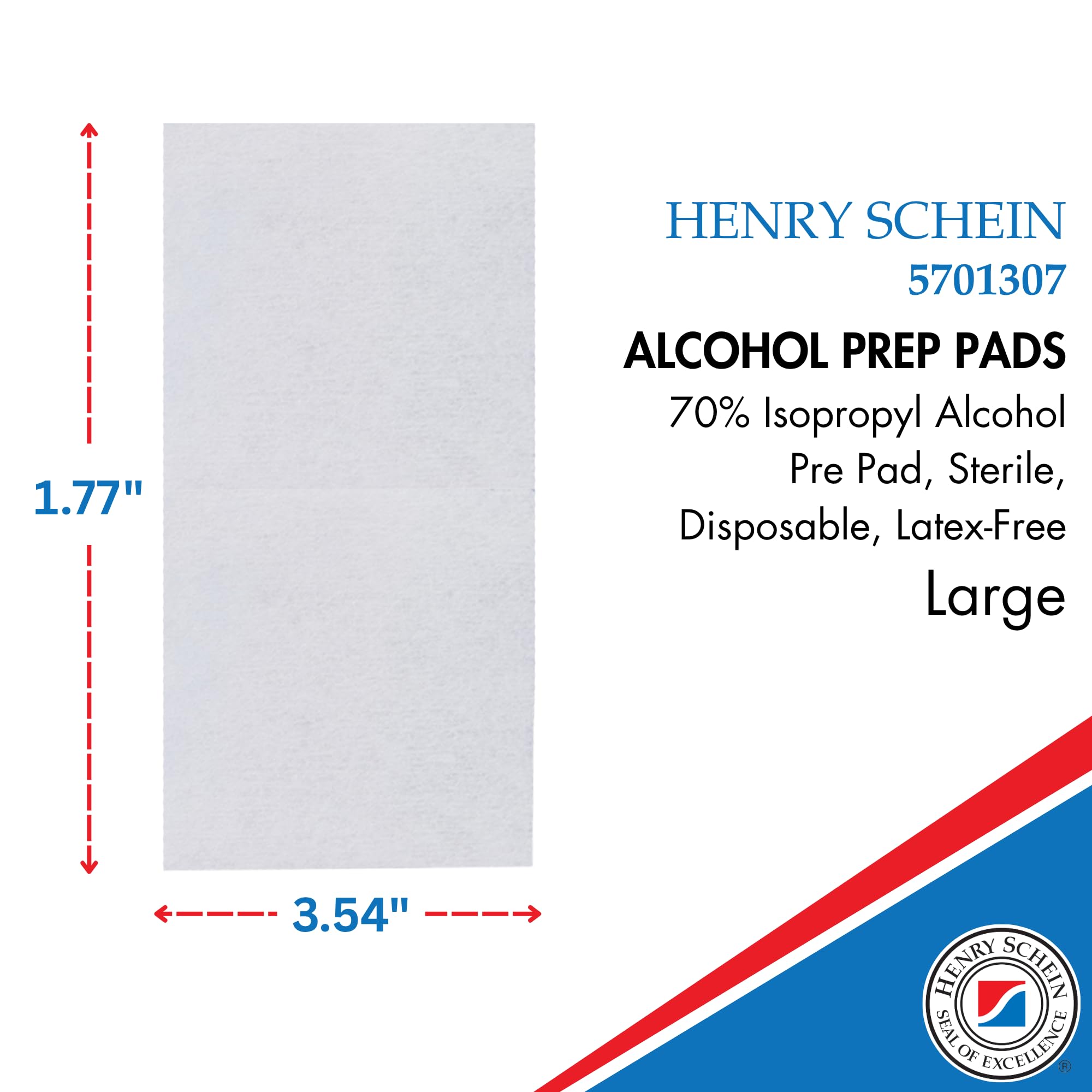 Henry Schein Alcohol Prep Pads - Large, 2-ply, Sterile