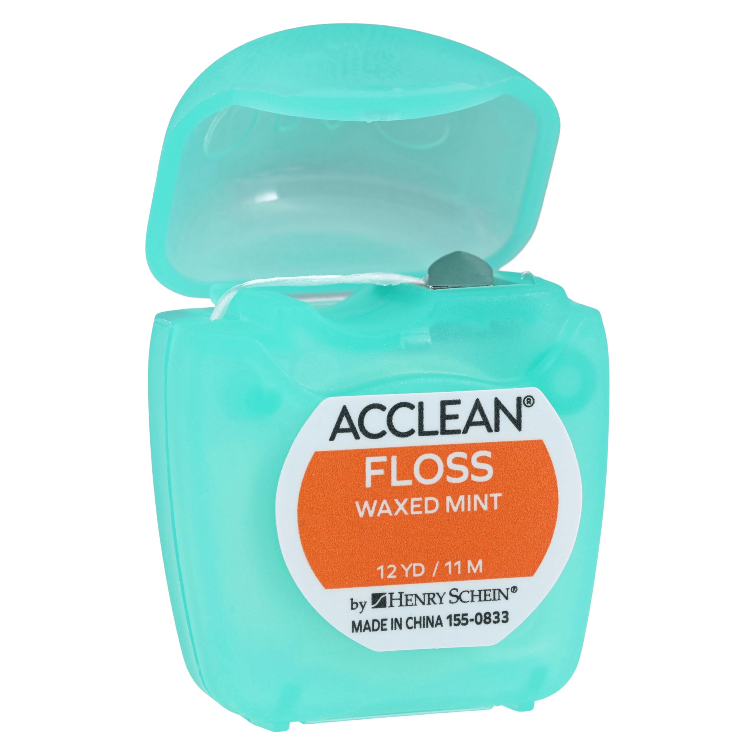 Acclean Dental Floss, Nylon, Waxed, 12 Yards, Mint Flavor, Patient Size
