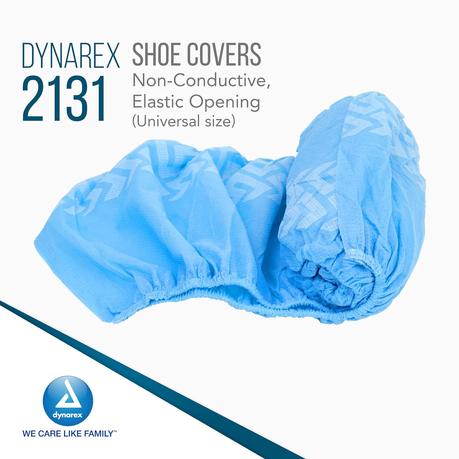 Dynarex Disposable Shoe Cover, Universal Size, Non-Conductive, have Sewn Seams with Elastic Opening and Fits Most Shoes, Blue, 1 Box of 150 pairs