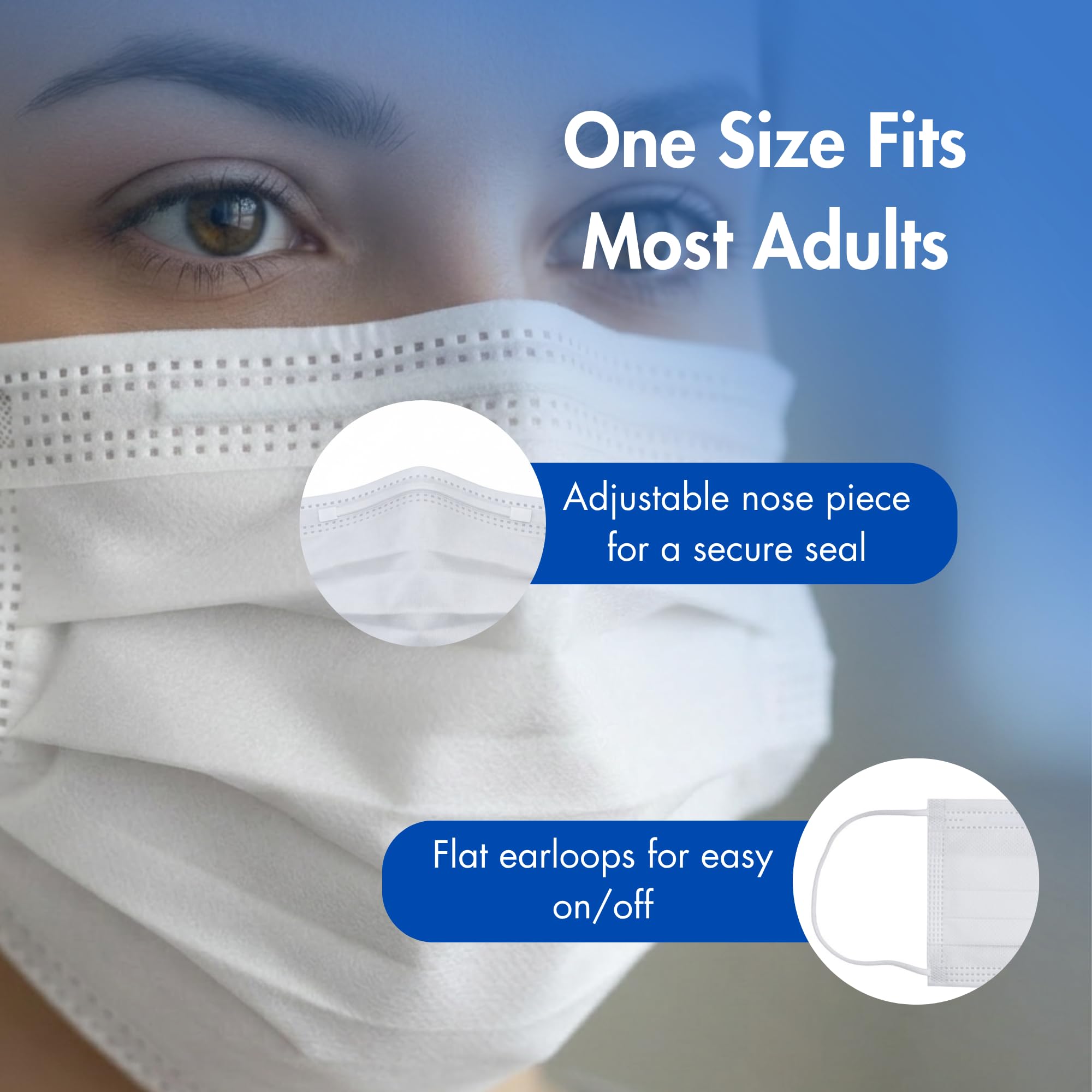 Criterion ASTM Level 3 Disposable Face Mask – Anti-Fog, Mask, 3-Ply, Fluid Resistant, Latex-Free, Flat Earloops, Adult, 50/Box