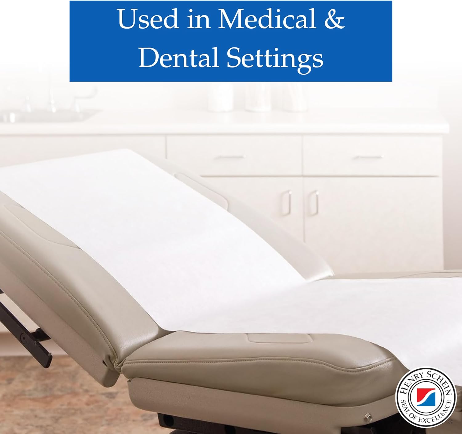 Henry Schein Medical Exam Table Paper Rolls – 21in x 125 ft White Crepe Disposable Bed Cover, Latex-Free for Medical, Dental, Spa, Diaper Changing, Patternmaking, and Crafts