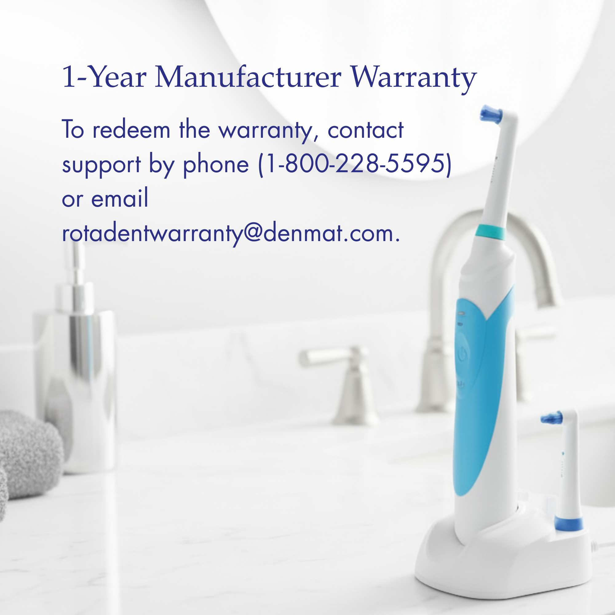 Rotadent ProCare Professional Rotary Toothbrush with Dock Charger, 2 Brush Heads Included and 1 Year Warranty Through Manufactuer
