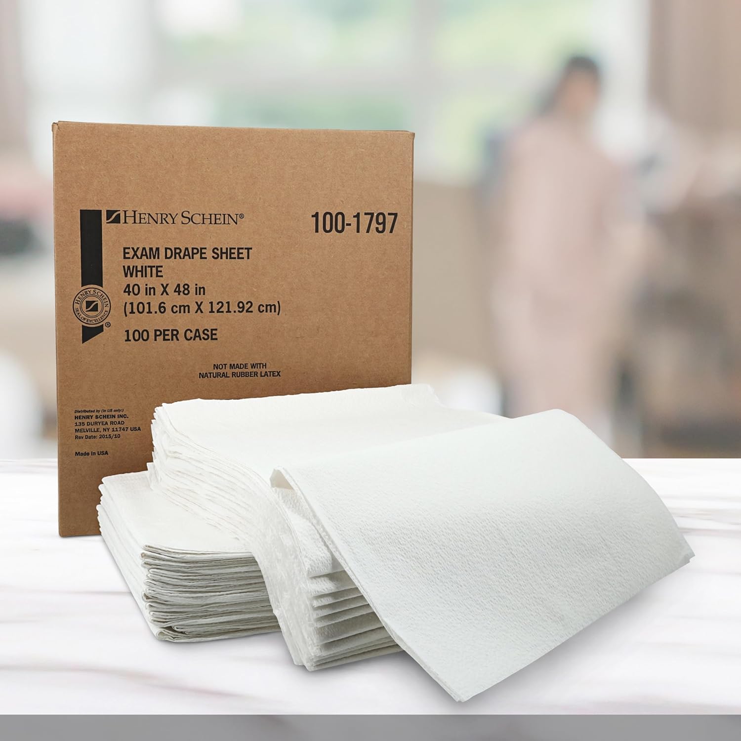 Henry Schein Single-Use Medical Patient Drape Sheets, Pack of 100, White, 40" x 48"