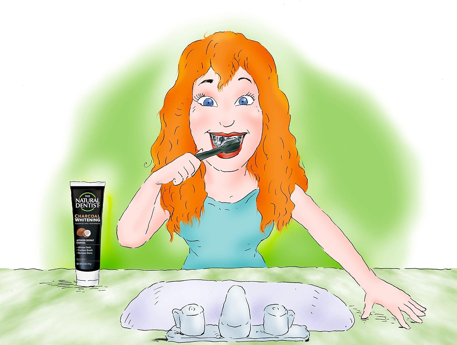 The Natural Dentist Charcoal Whitening SLS-Free Toothpaste, Cocomint, 5 Ounce Tube