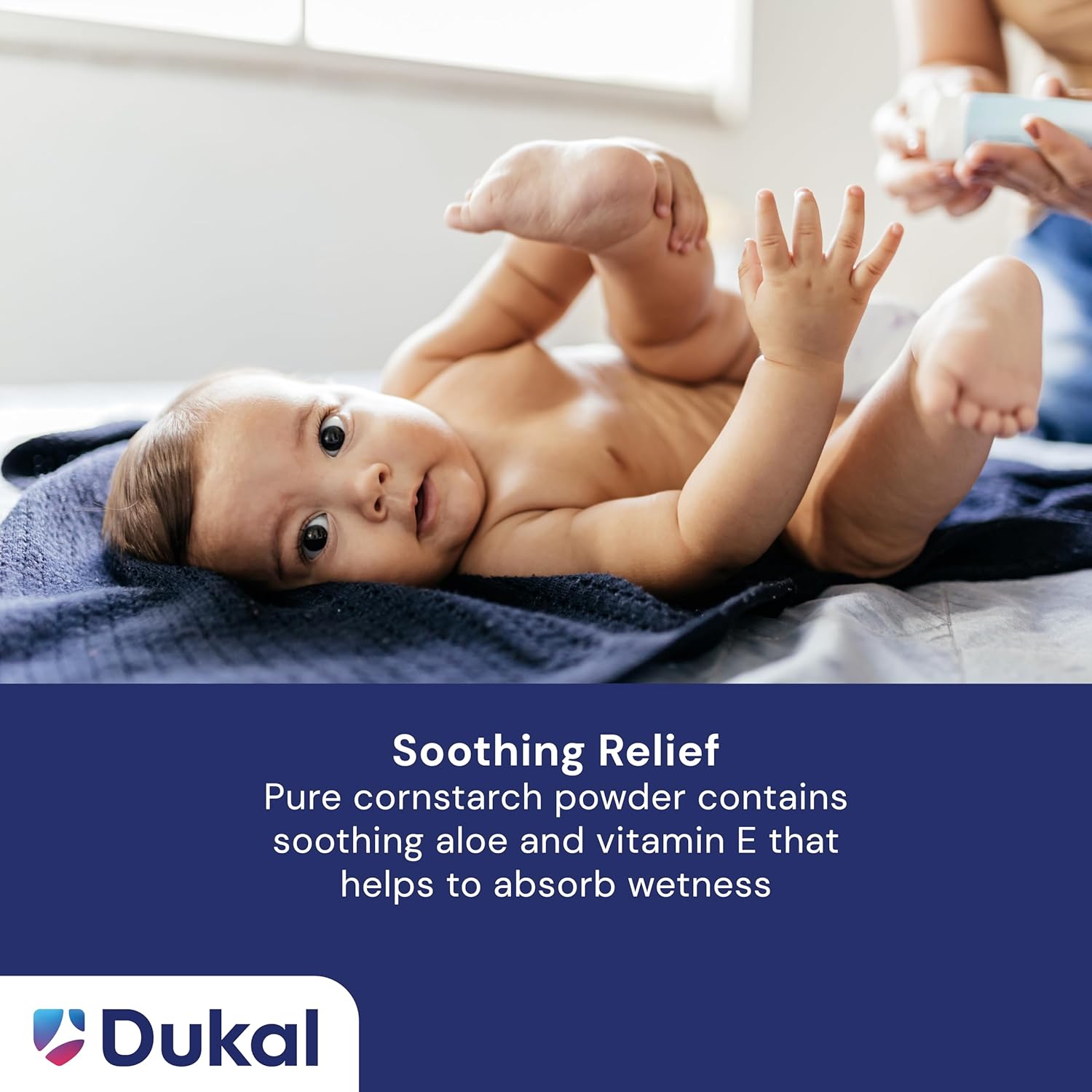 Dukal DawnMist Premium Baby Powder – 14 oz | Talc-Free, Hypoallergenic, with Aloe & Vitamin E | Soothes and Protects Delicate Skin, Full Case (Pack of 24)