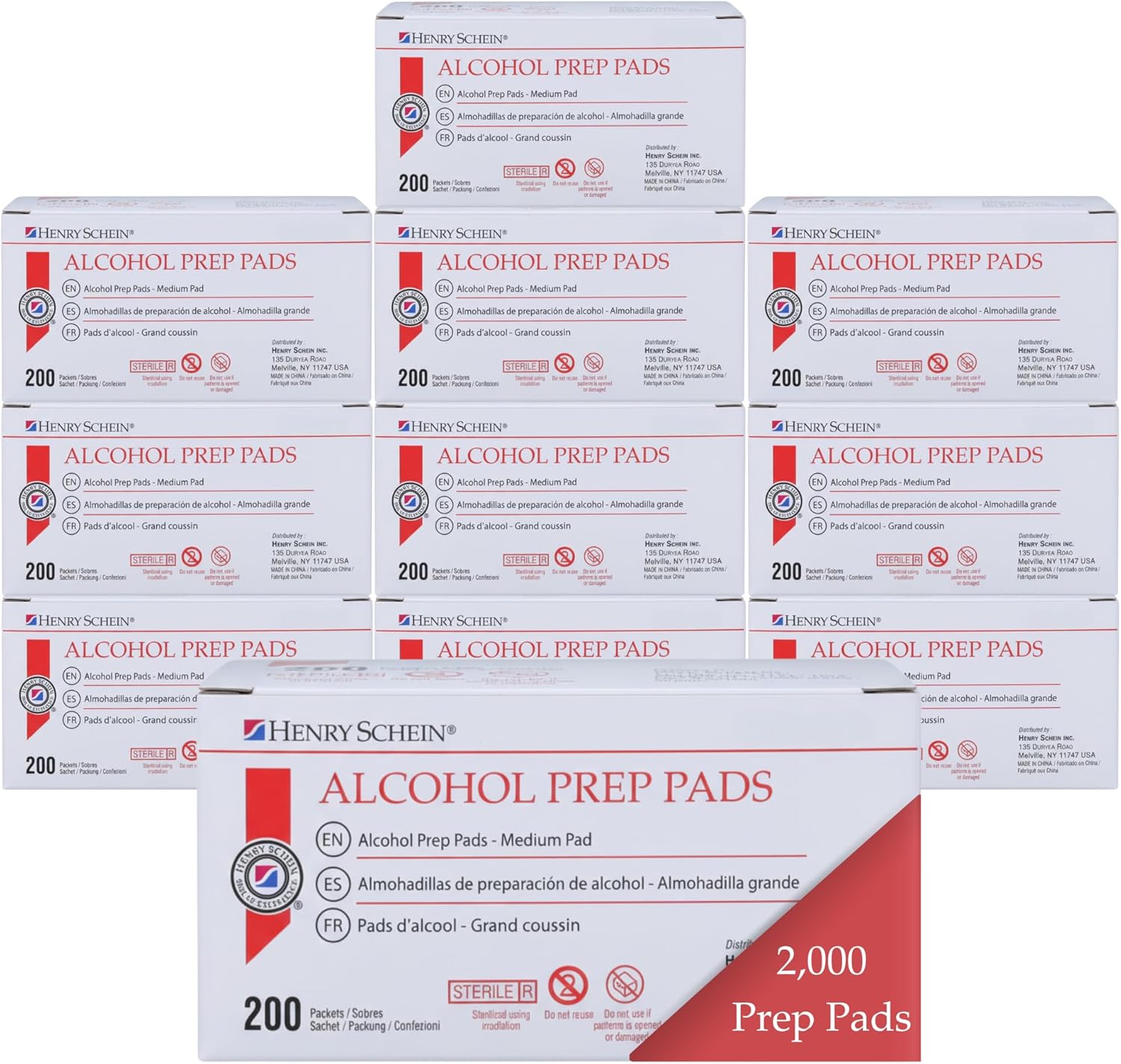 Henry Schein Alcohol Prep Pads - Medium, 2-ply, Sterile