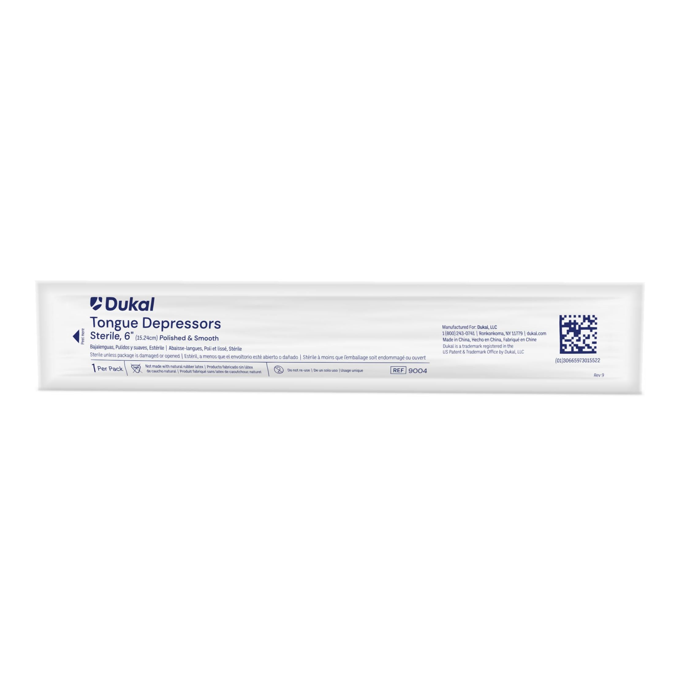 Dukal Tongue Depressors 6 inch. Pack of 100 Disposable Depressors for Seniors. Sterile wooden tongue depressors. Clean & Smooth. Latex-free, single use, wood