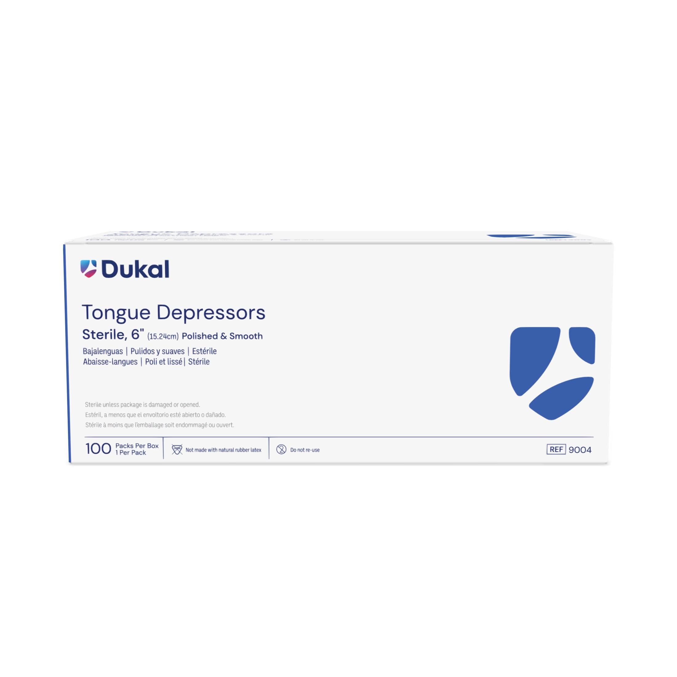 Dukal Tongue Depressors 6 inch. Pack of 100 Disposable Depressors for Seniors. Sterile wooden tongue depressors. Clean & Smooth. Latex-free, single use, wood