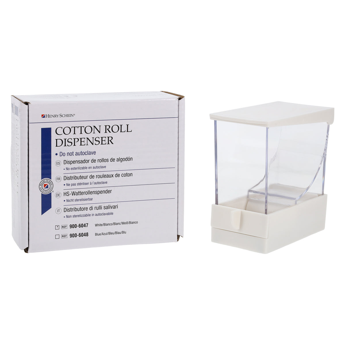 Henry Schein Dental Cotton Rolls Holder and Dispenser with Nonslip Base(Cotton Rolls Not Included), Hold up to 50 Cotton Rolls, Clear