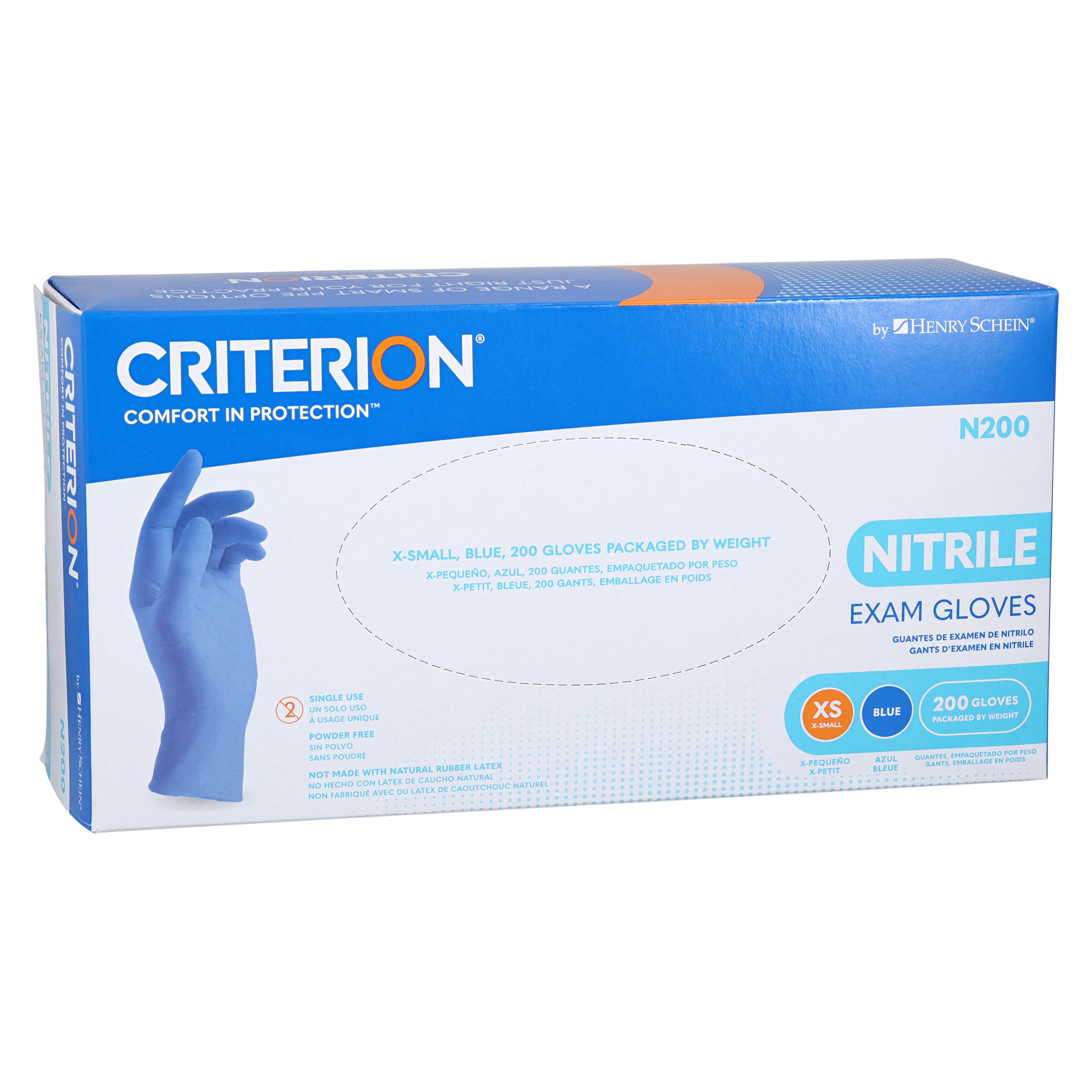 Criterion N200 Nitrile Exam Gloves - Non-Sterile, Chlorinated, Disposable, Latex-Free, Ambidextrous