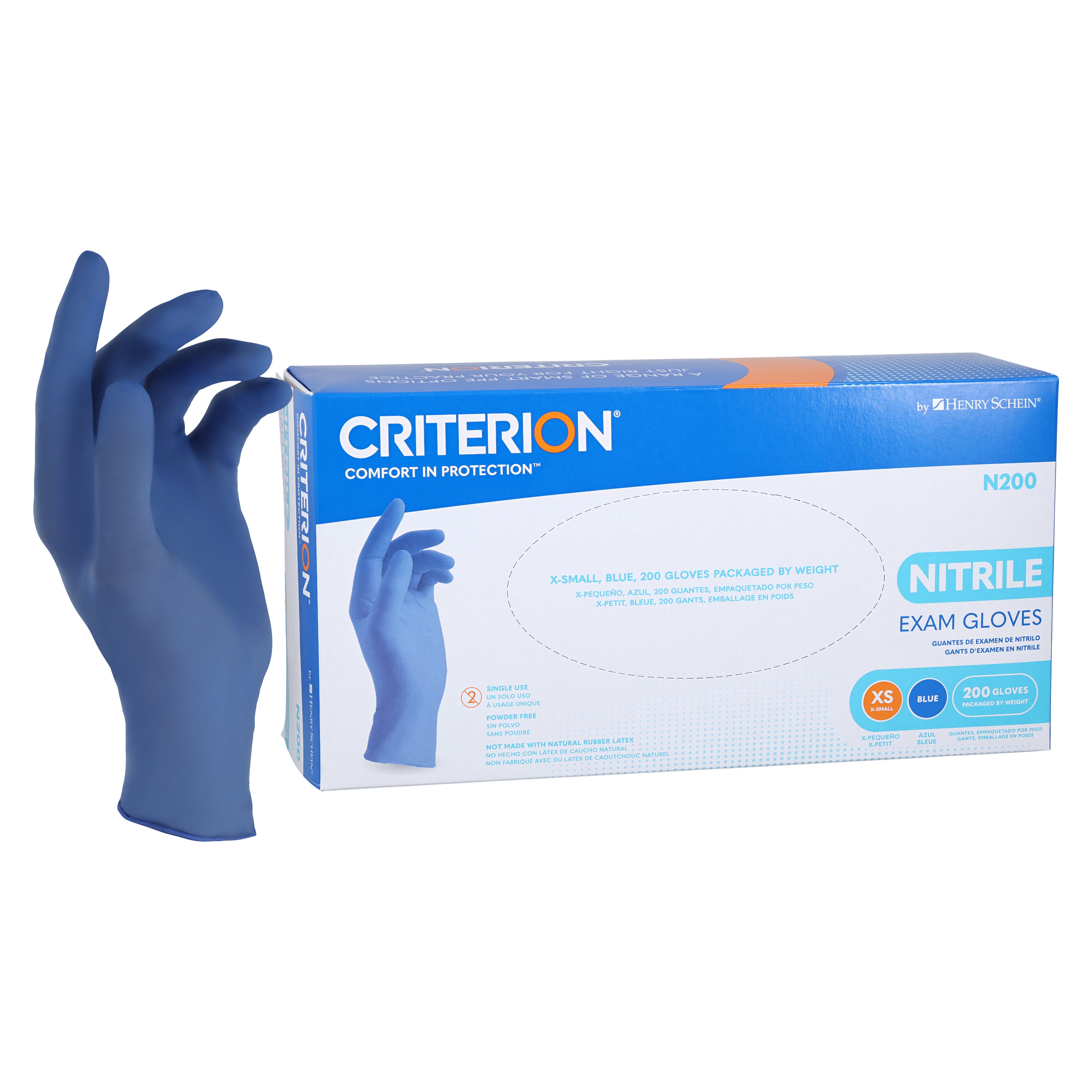 Criterion N200 Nitrile Exam Gloves - Non-Sterile, Chlorinated, Disposable, Latex-Free, Ambidextrous