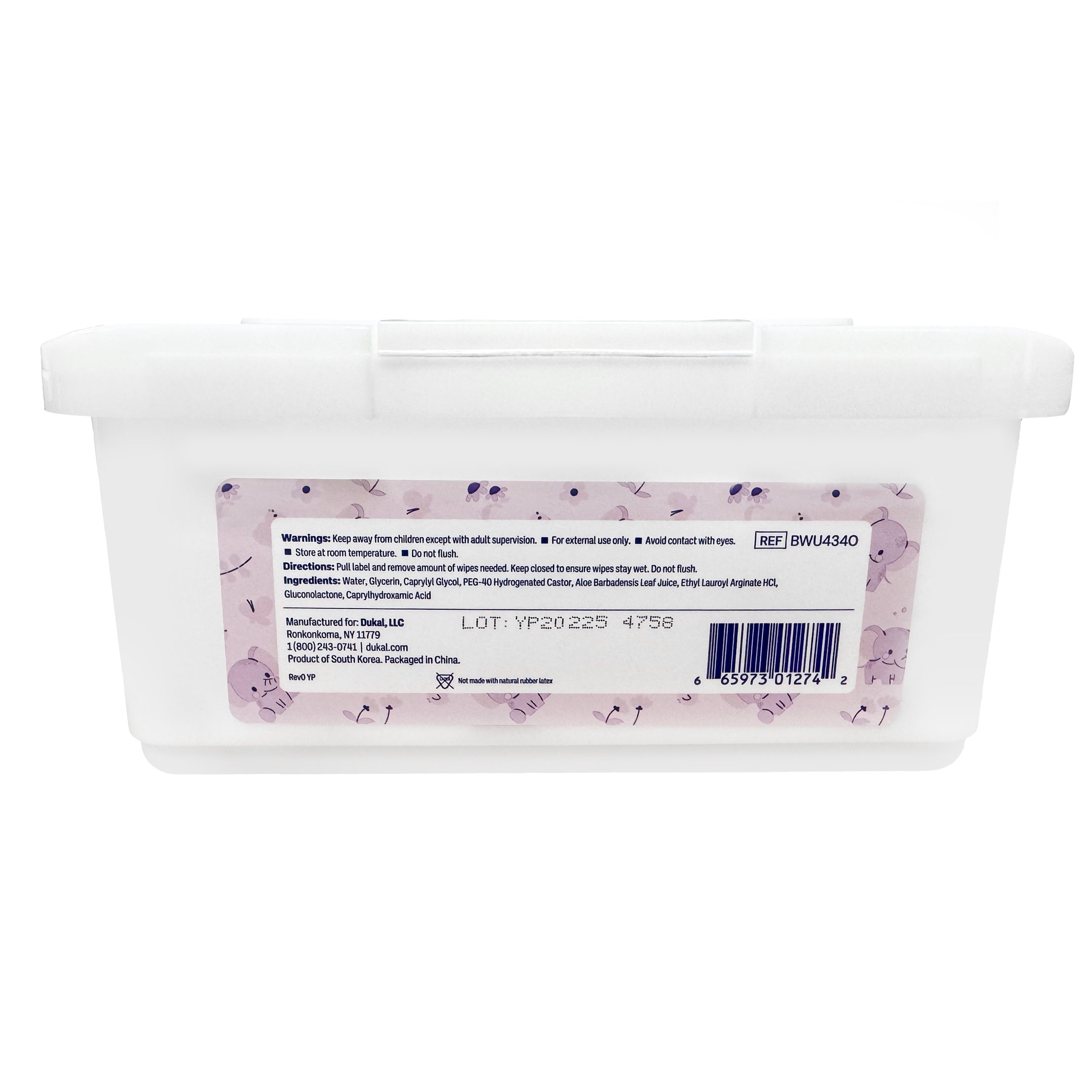 DawnMist Baby Wipes in Plastic Tub with Flip Top Lid, Unscented, 7" x 8"