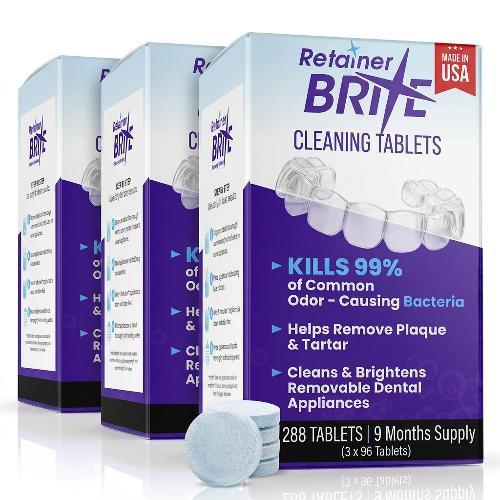 Retainer Brite Tablets for Cleaner Retainers and Dental Appliances - 96 Count