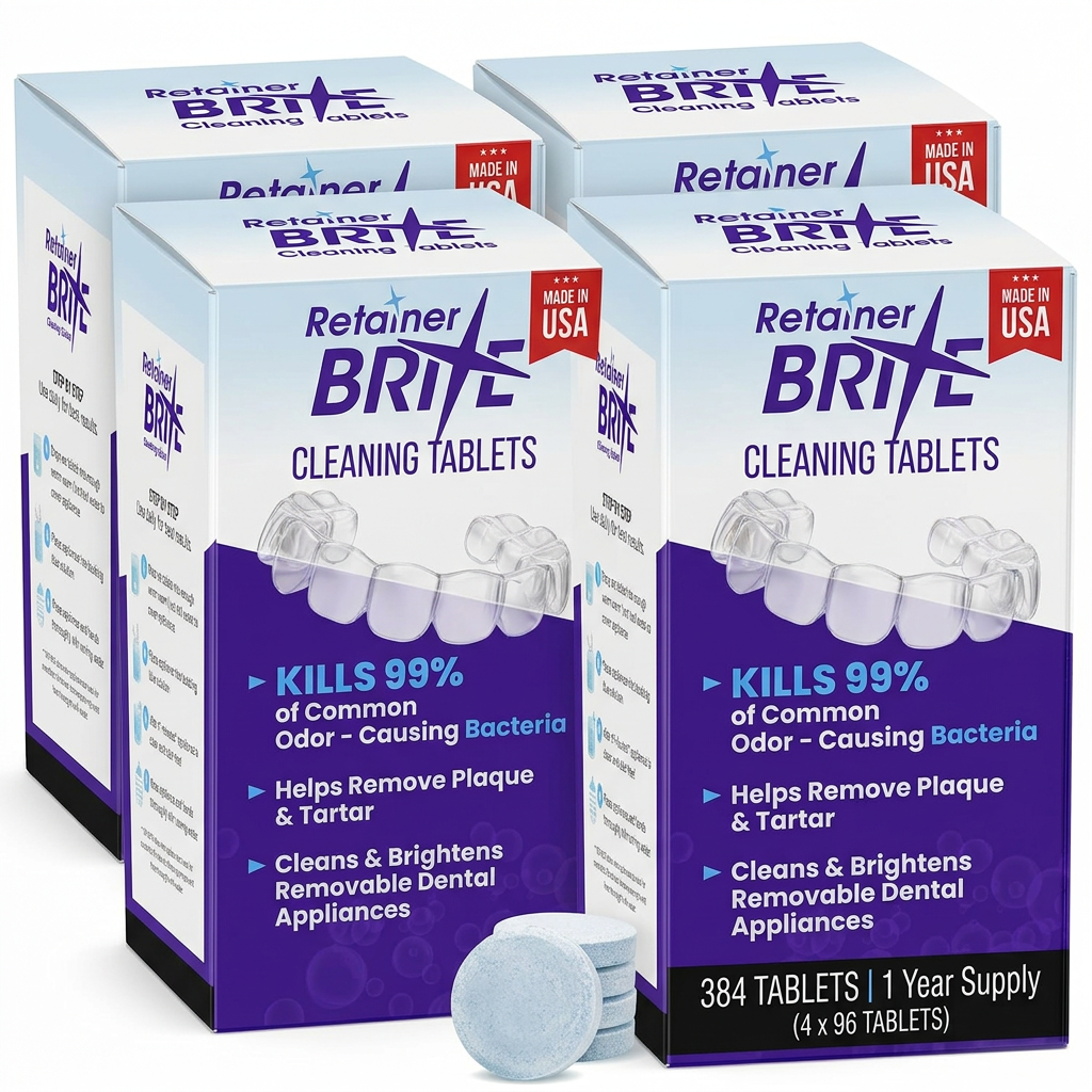 Retainer Brite Tablets for Cleaner Retainers and Dental Appliances - 96 Count