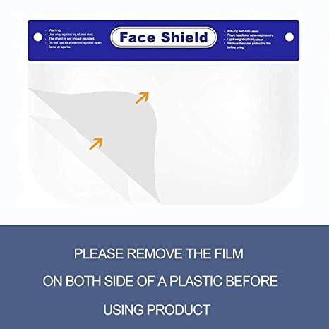 Face Shields Clear Plastic Protective