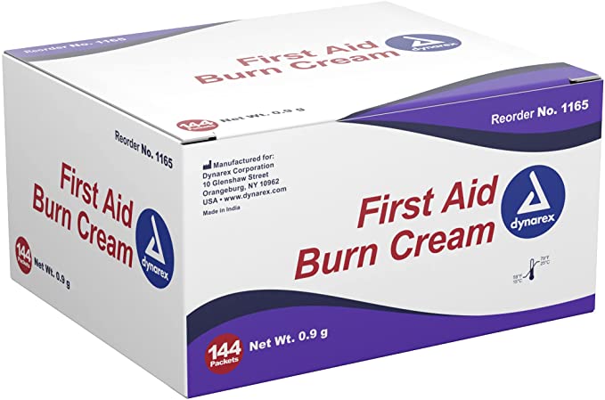 Dynarex First Aid Cream - Relieve Pain from Minor Cuts, Scrapes & Burns - 0.9g Foil Packets - 144 Count