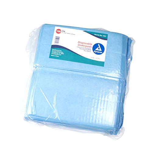 Dynarex 1341 Disposable Underpad, 22 gal, 24" Length, 17" Width