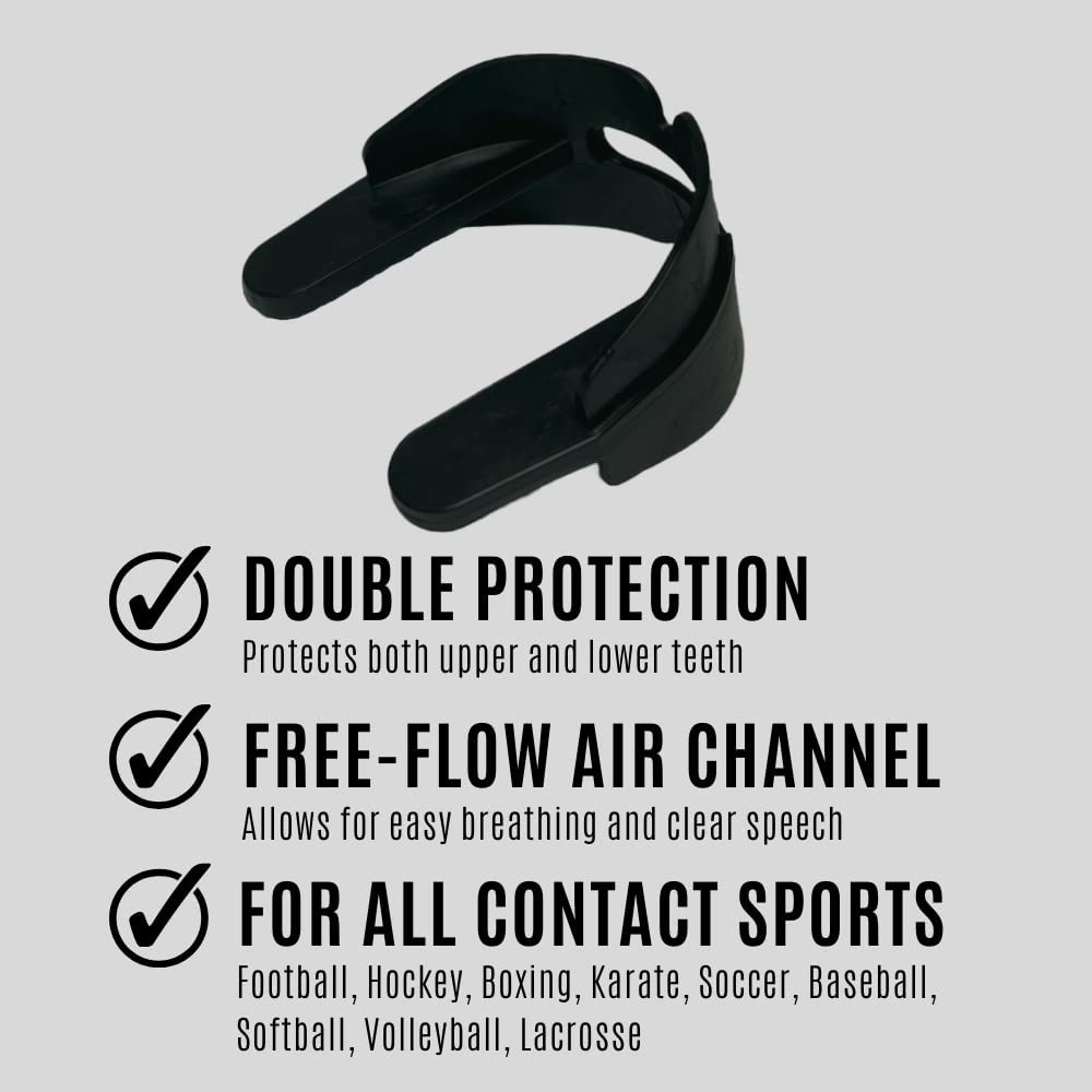 Ultra-Guard All Sport Mouthguard; Specially Designed for Athletes with Braces. Double Protection for Both Upper and Lower Teeth (Without Strap)