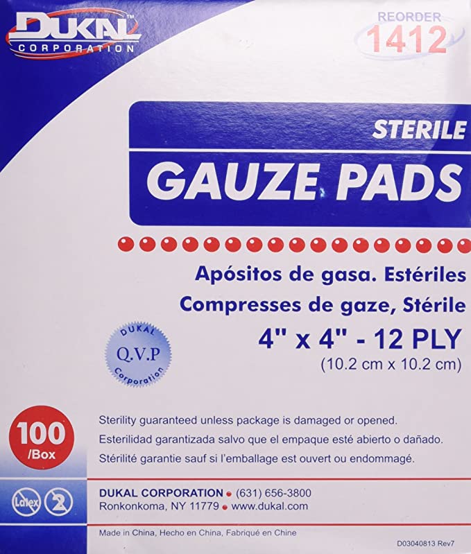 DKL1412 - Dukal Sterile Gauze Pad, 4x4, 12 ply