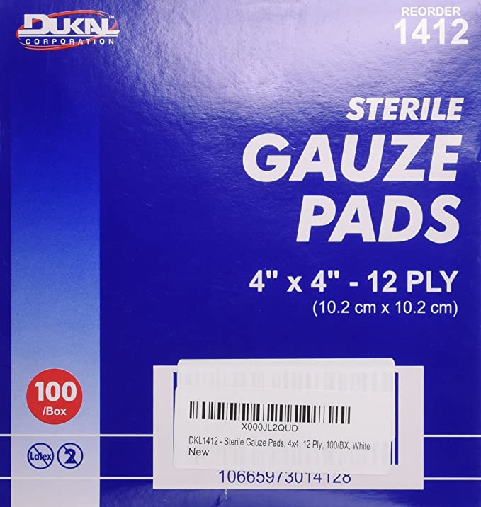 DKL1412 - Dukal Sterile Gauze Pad, 4x4, 12 ply