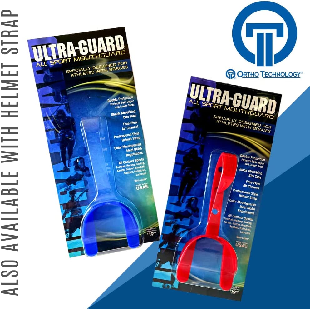 Ultra-Guard All Sport Mouthguard; Specially Designed for Athletes with Braces. Double Protection for Both Upper and Lower Teeth (Without Strap)