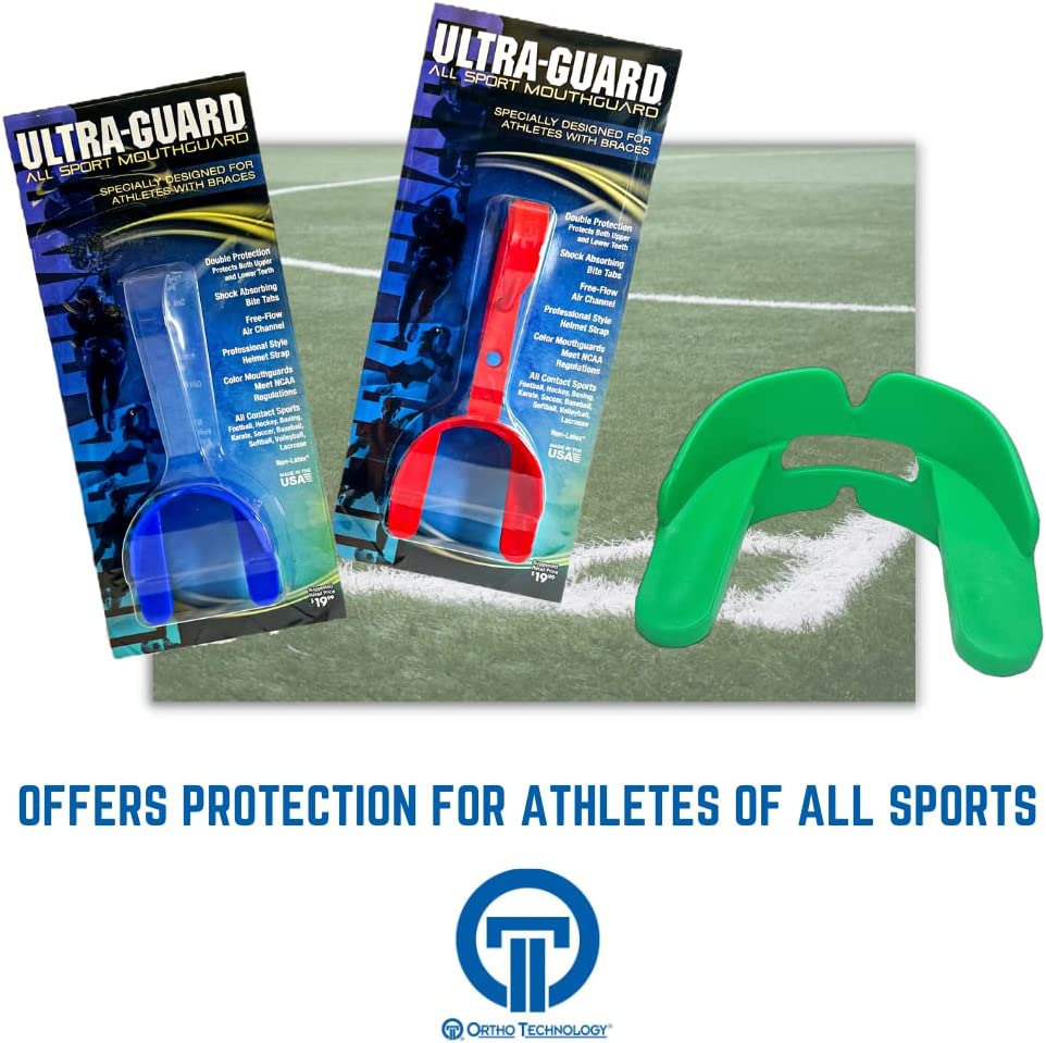 Ultra-Guard All Sport Mouthguard; Specially Designed for Athletes with Braces. Double Protection for Both Upper and Lower Teeth (Without Strap)