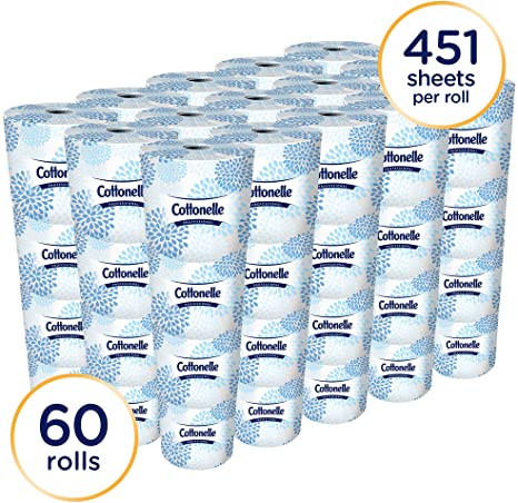 Cottonelle Professional Bulk Toilet Paper for Business (17713), Standard Toilet Paper Rolls, 2-Ply, White, 60 Rolls/Case, 451 Sheets/Roll