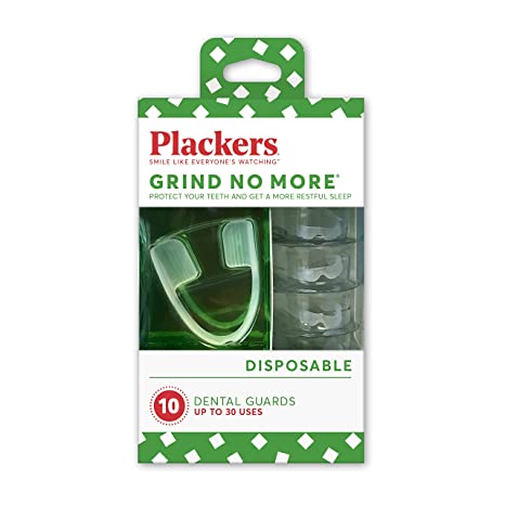 Plackers Grind No More Night Guard, Nighttime Protection for Teeth, Sleep Well, BPA Free, Ready to Wear, Disposable, One Size Fits All, 10 Count