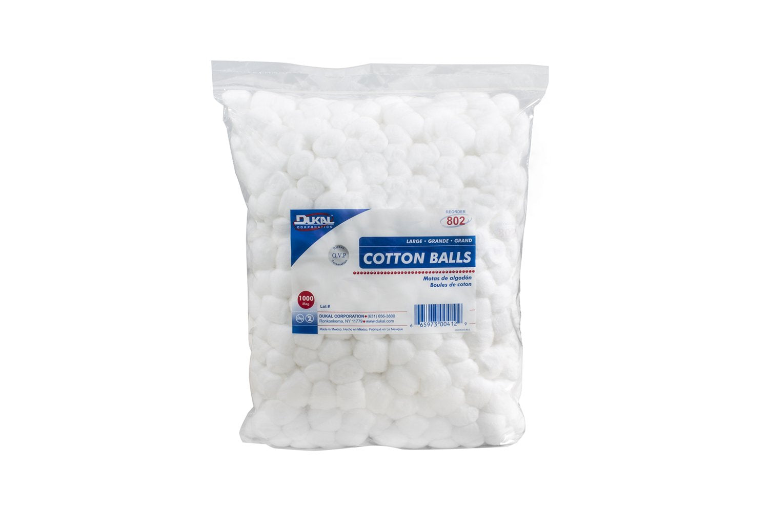 Dukal - 802 Cotton Balls, Non Sterile, Large (Pack of 2000)