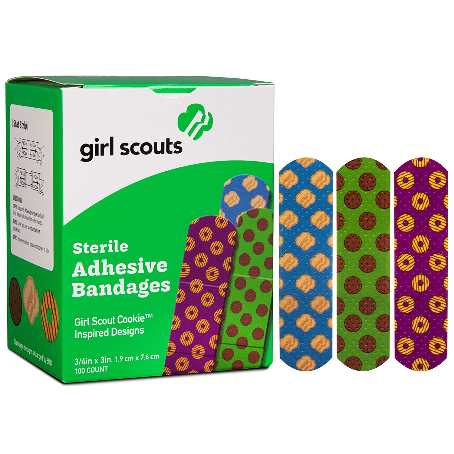 Dukal-1087751 Girl Scouts Adhesive Bandages, Assorted Styles, 3/4"x3" 100 Ct.