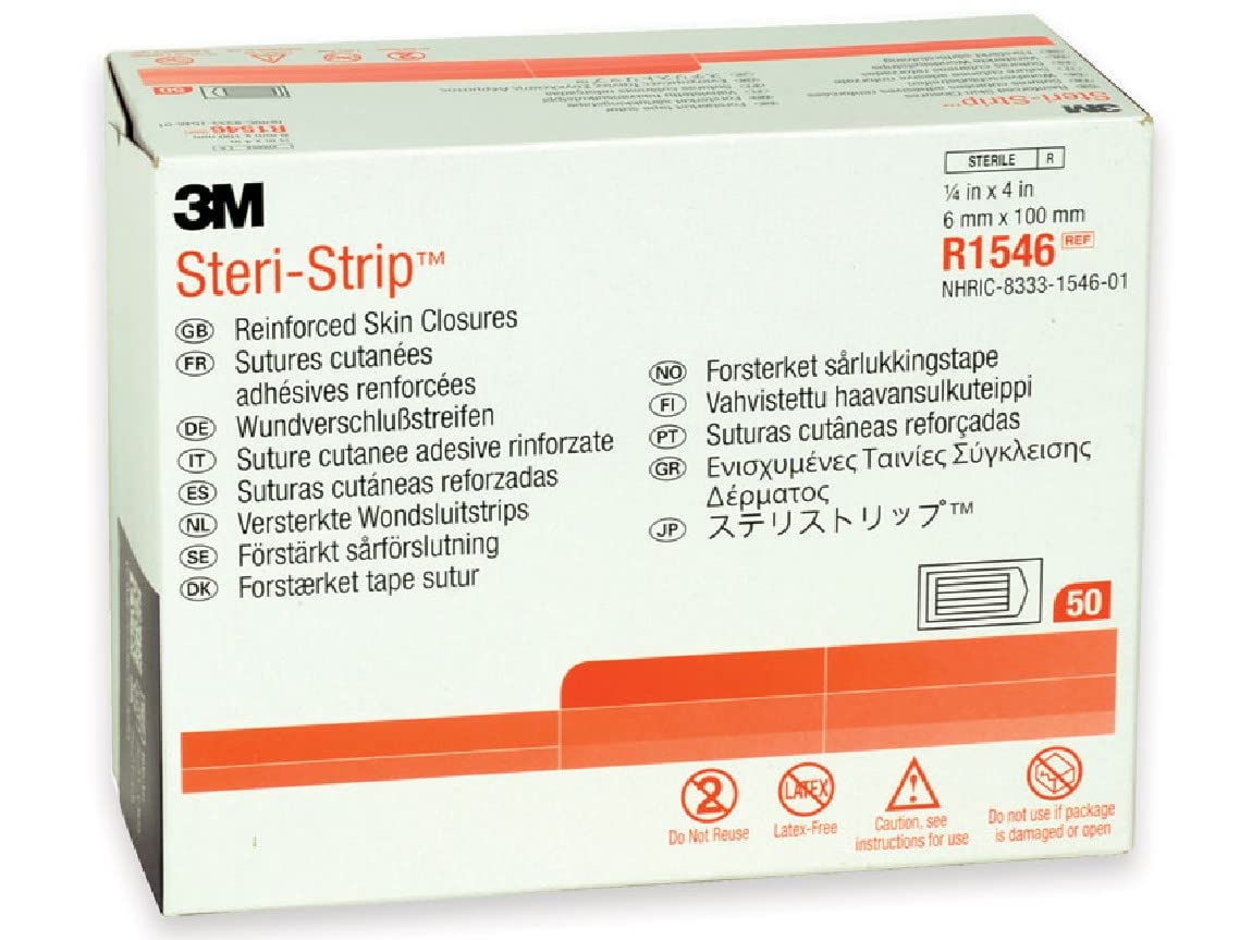 3M Steri Strips Reinforced Adhesive Skin Closures - 1/4" x 4" - Box