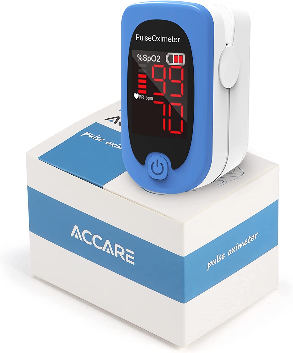Fingertip Pulse Oximeter with Lanyard for Heart Health, Portable Oxygen Saturation and Heart Monitor - Accare