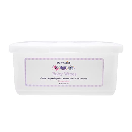 Dukal Corp PHS BWU4024 DawnMist Baby Wipes, Unscented, 7" x 8" (Pack of 40)