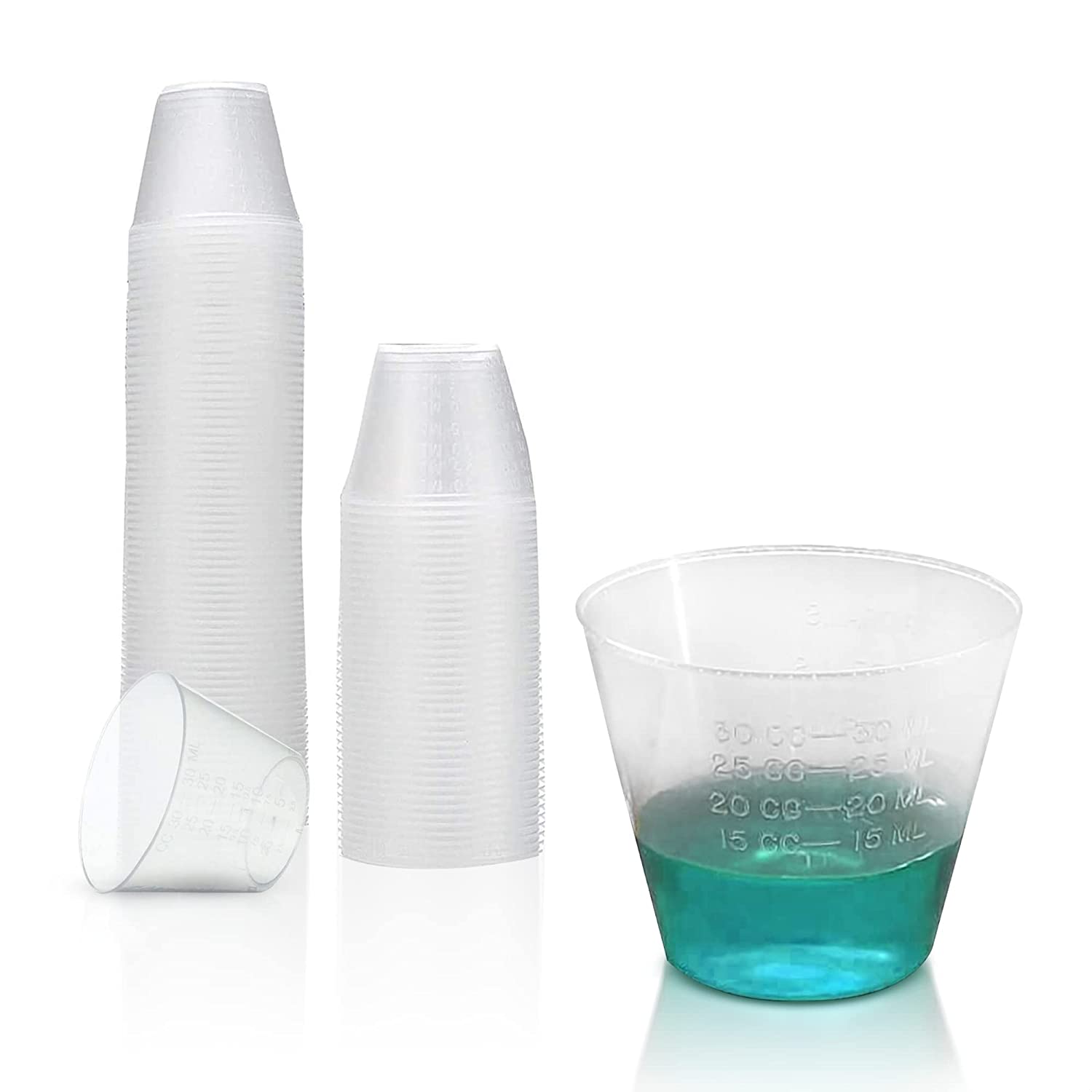 Dukal Medicine Cups 1 oz. Pack of 100 Translucent Polypropylene Cups 30 ml. Calibrated with Two measurements. Unbreakable Construction, Easy to Read, 9007-M