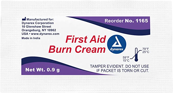 Dynarex First Aid Cream - Relieve Pain from Minor Cuts, Scrapes & Burns - 0.9g Foil Packets - 144 Count